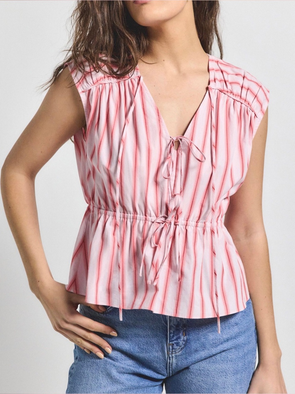 Derek Lam 10 Crosby Caroline Double Tie Top NWT